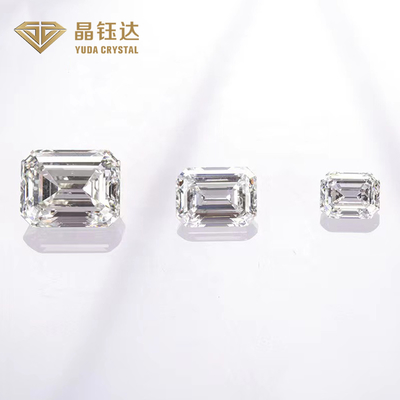 Excellente coupe d'émeraude de forme élégante HPHT Laboratoire créé diamant poli pour les anneaux